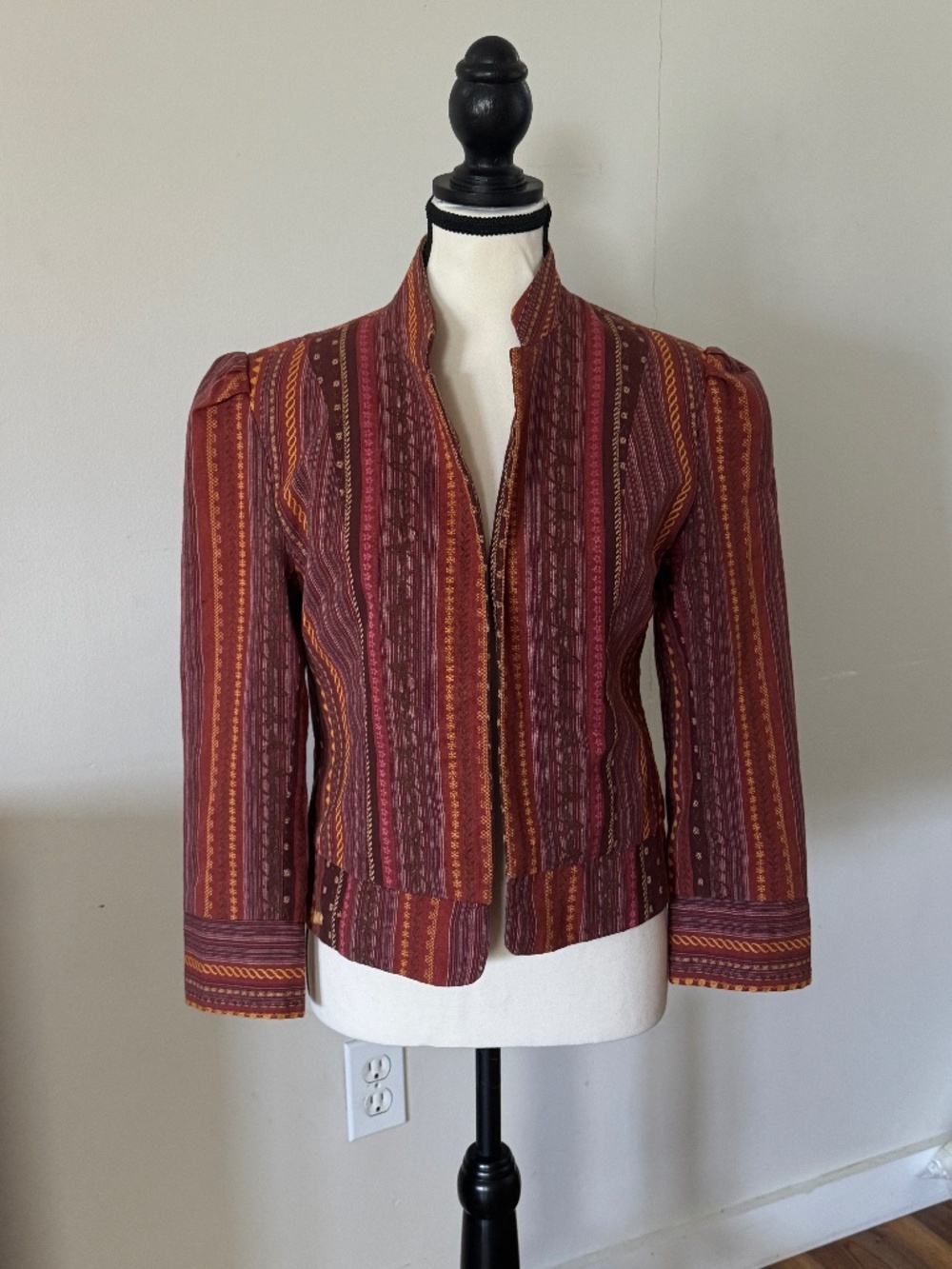 Vintage The Limited Tapestry Jacket Boho Southwest Stripe Blazer Medium